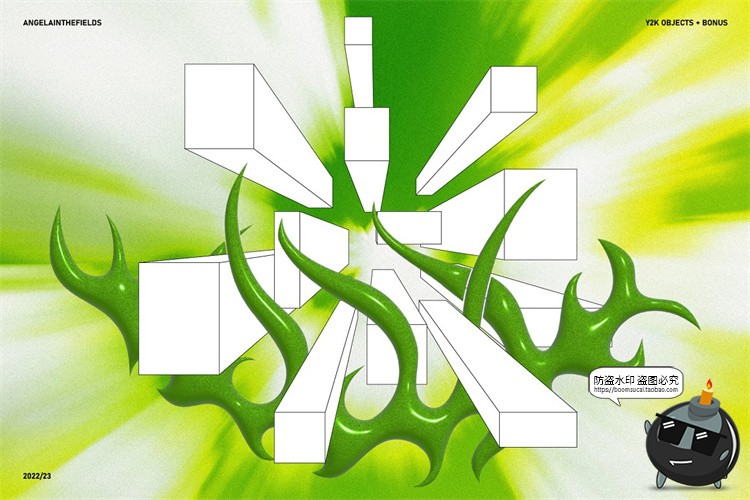 图片[15]-Y2K风格90年代复古趣味贴纸几何拼贴画图形弥散光霓虹图标PNG素材-设计猿