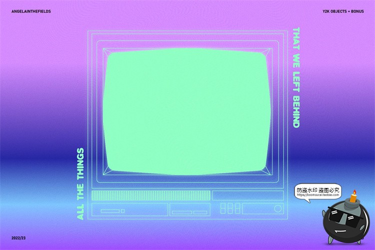 图片[19]-Y2K风格90年代复古趣味贴纸几何拼贴画图形弥散光霓虹图标PNG素材-设计猿