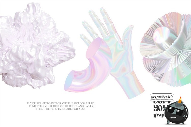 图片[4]-全息抽象酸性霓虹晶体渐变3D立体形状背景装饰元素PNG免抠素材-设计猿