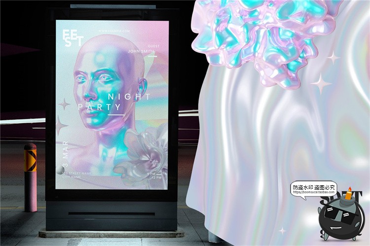 图片[6]-全息抽象酸性霓虹晶体渐变3D立体形状背景装饰元素PNG免抠素材-设计猿