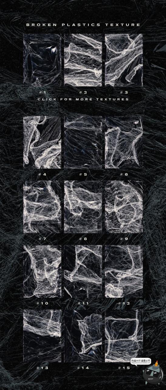 图片[2]-潮流复古塑料透明保鲜膜包装纸褶皱背景底纹纹理PNG免抠PSD素材-设计猿