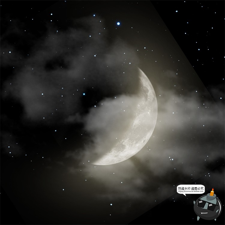 图片[2]-月球月亮中秋多云红月后期合成插画背景海报PSD分层模板PS素材-设计猿