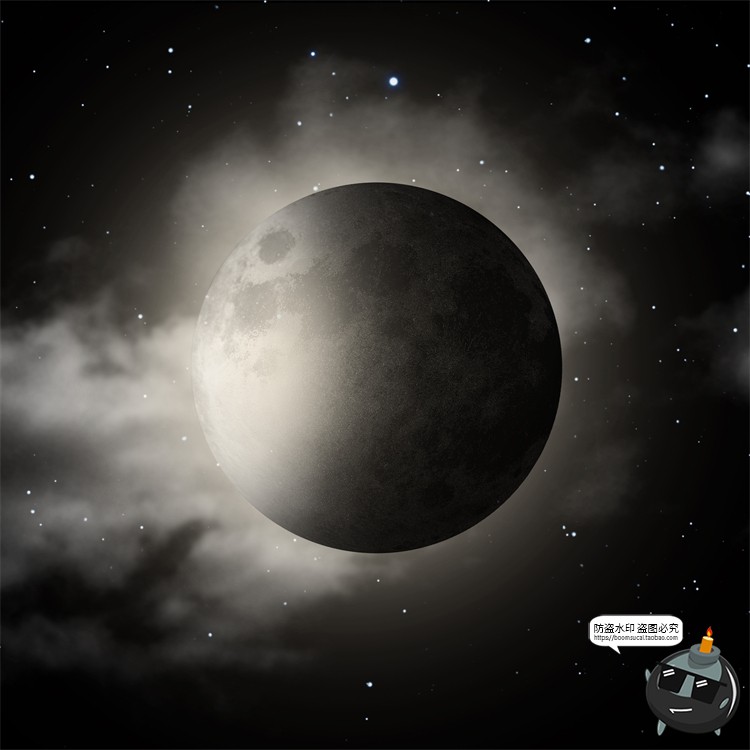 图片[14]-月球月亮中秋多云红月后期合成插画背景海报PSD分层模板PS素材-设计猿