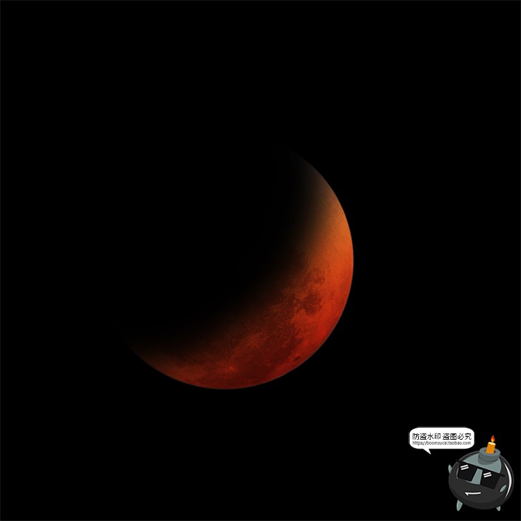 图片[17]-月球月亮中秋多云红月后期合成插画背景海报PSD分层模板PS素材-设计猿