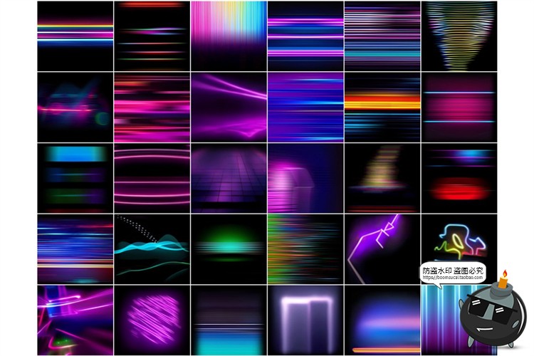 图片[8]-霓虹美学炫光特效夜店灯带效果照片叠加层后期合成JPG图片素材-设计猿
