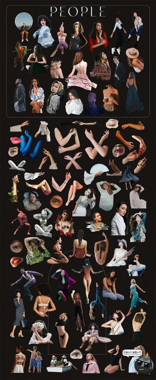 图片[5]-超现实梦幻拼贴手帐剪贴画动物鸟类建筑花朵景观物件PNG免抠素材-设计猿