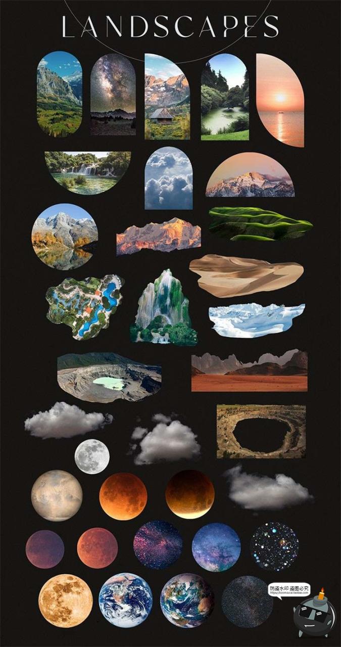 图片[7]-超现实梦幻拼贴手帐剪贴画动物鸟类建筑花朵景观物件PNG免抠素材-设计猿