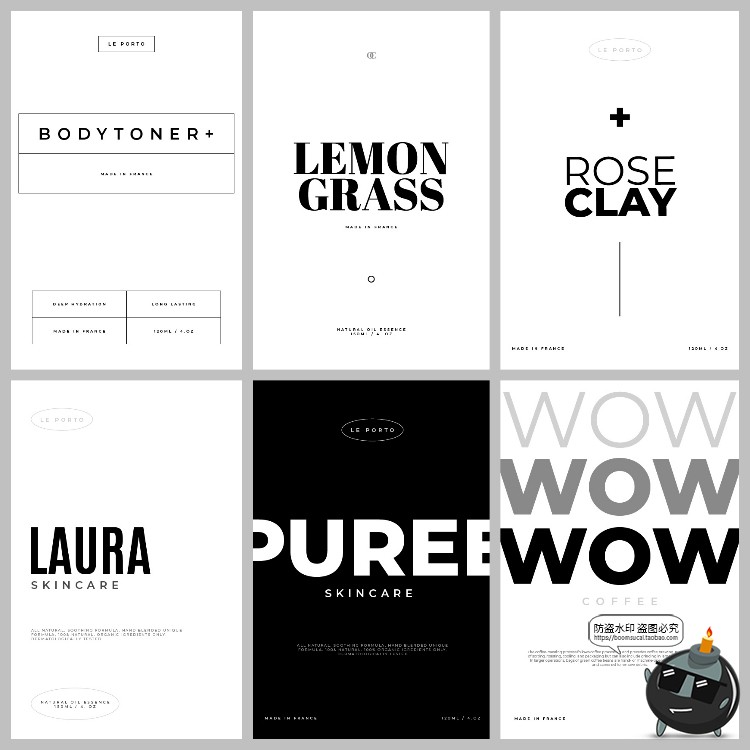 图片[5]-简约标签模板排版化妆品瓶罐子美容霜管咖啡自制包装AI矢量素材-设计猿