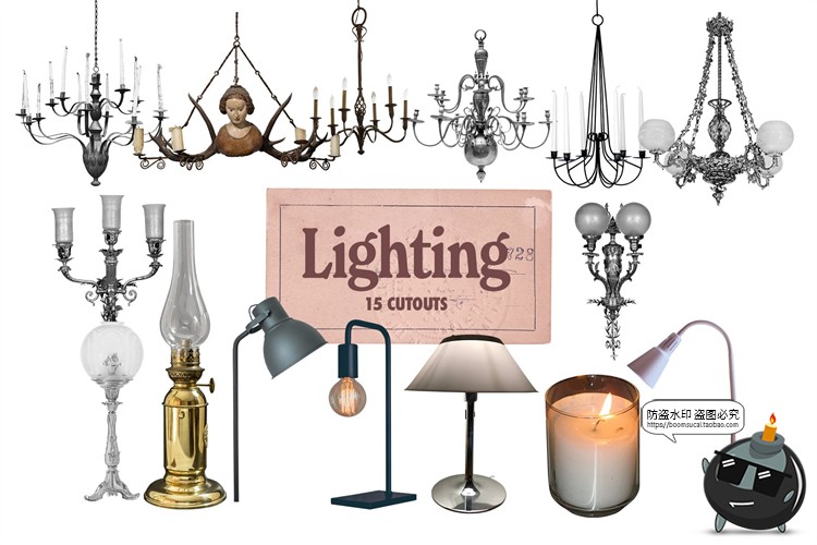 图片[4]-复古怀旧风老物件创意插画艺术拼贴剪切画元素PNG免抠装饰素材-设计猿