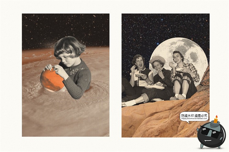 图片[19]-复古怀旧风老物件创意插画艺术拼贴剪切画元素PNG免抠装饰素材-设计猿