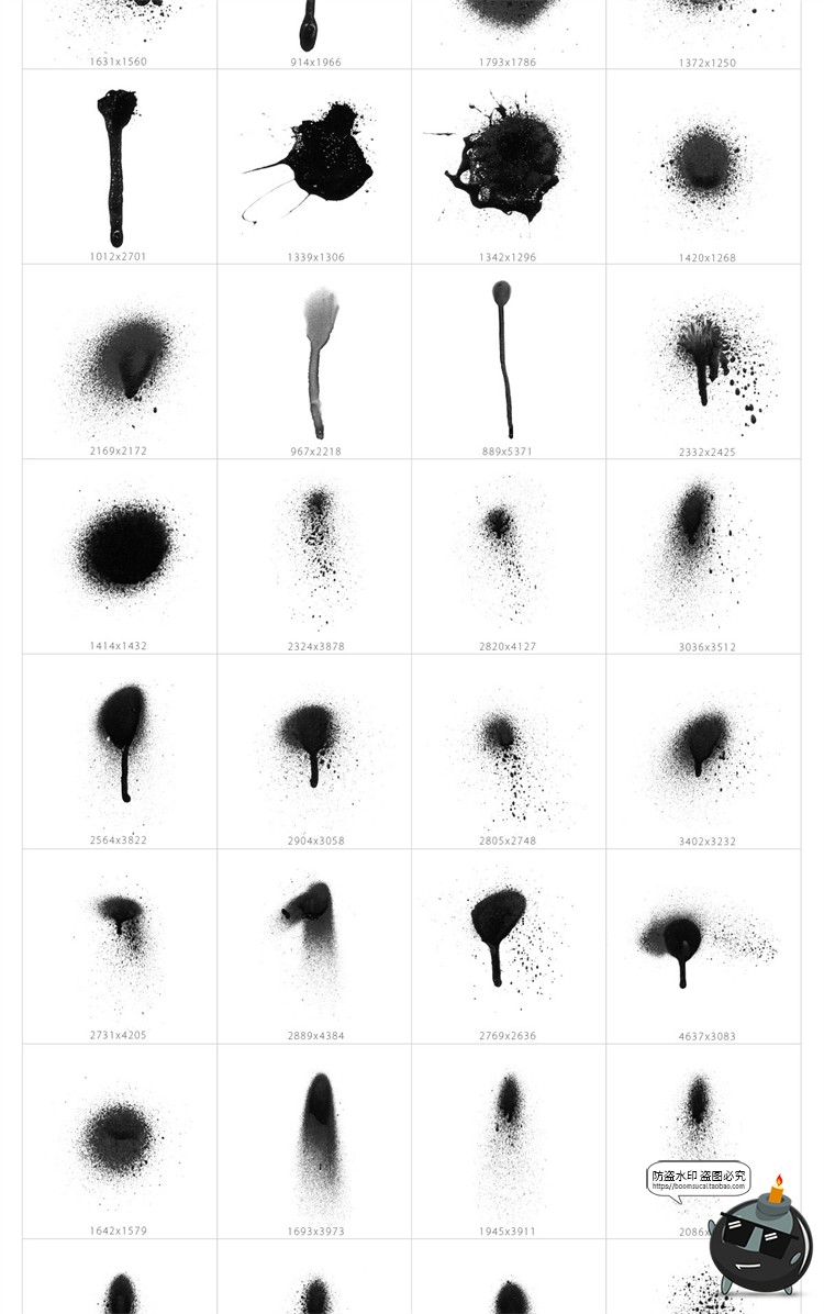 图片[4]-街头喷漆涂鸦飞溅墨点条形圆喷雾肌理背景底纹PNG免抠装饰素材-设计猿