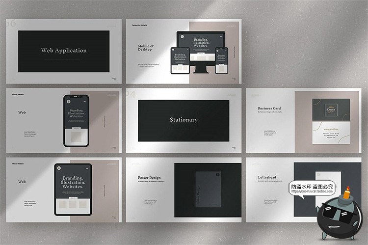 图片[6]-现代时尚极简时装品牌企业内部设计手册vi规范排版画册AI矢量素材-设计猿