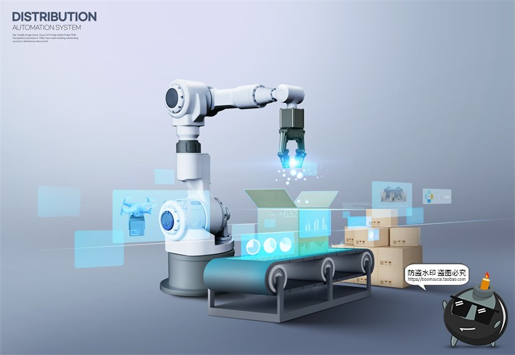 图片[3]-未来大数据智能机械臂自动化机器人生产科技主视觉PSD海报素材-设计猿