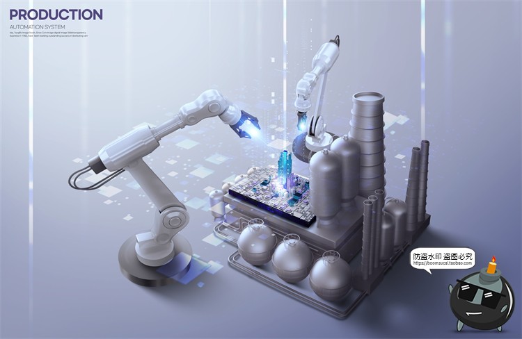 图片[10]-未来大数据智能机械臂自动化机器人生产科技主视觉PSD海报素材-设计猿