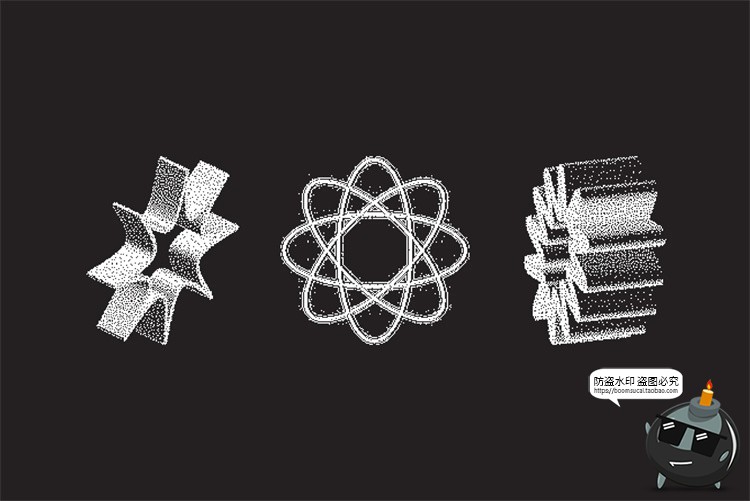 图片[7]-半调潮流抽象艺术噪点复古Y2K酸性像素画几何PNG图形AI矢量PS素材-设计猿