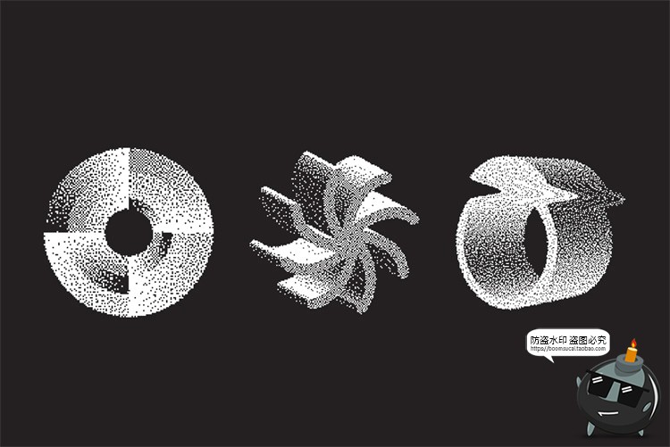 图片[9]-半调潮流抽象艺术噪点复古Y2K酸性像素画几何PNG图形AI矢量PS素材-设计猿