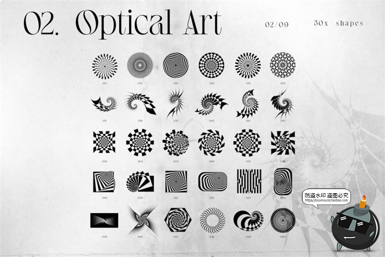 图片[5]-复古未来派欧普艺术抽象元素几何形状渐变纹理AI矢量PSD模板素材-设计猿