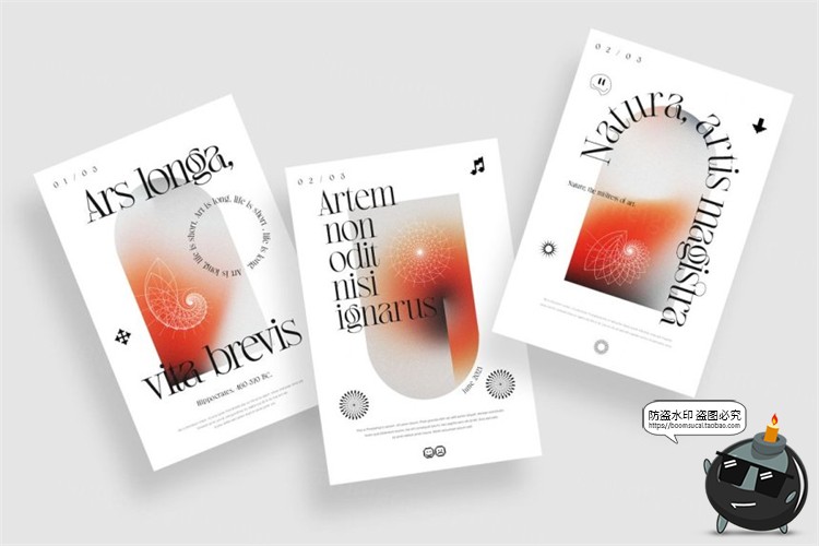 图片[15]-复古未来派欧普艺术抽象元素几何形状渐变纹理AI矢量PSD模板素材-设计猿