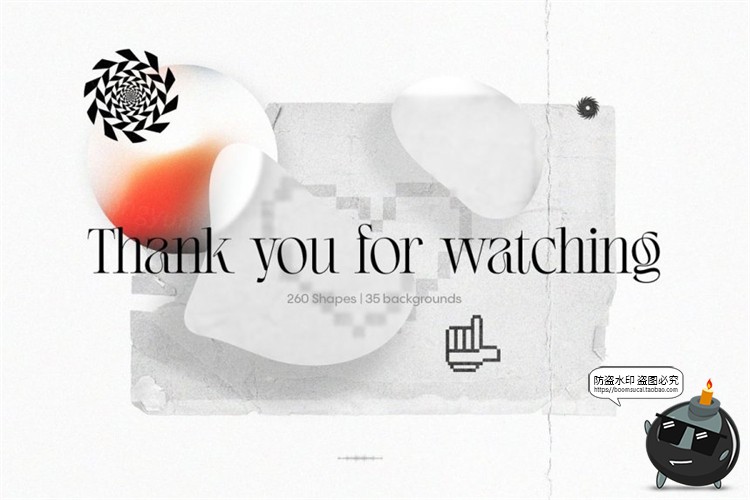 图片[17]-复古未来派欧普艺术抽象元素几何形状渐变纹理AI矢量PSD模板素材-设计猿