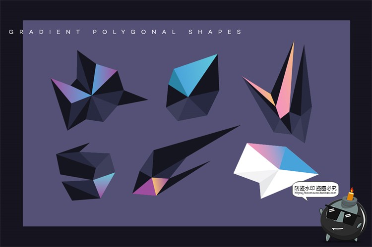 图片[10]-未来派复古赛博朋克基础元素全息渐变形状AI矢量PNG免抠设计素材-设计猿