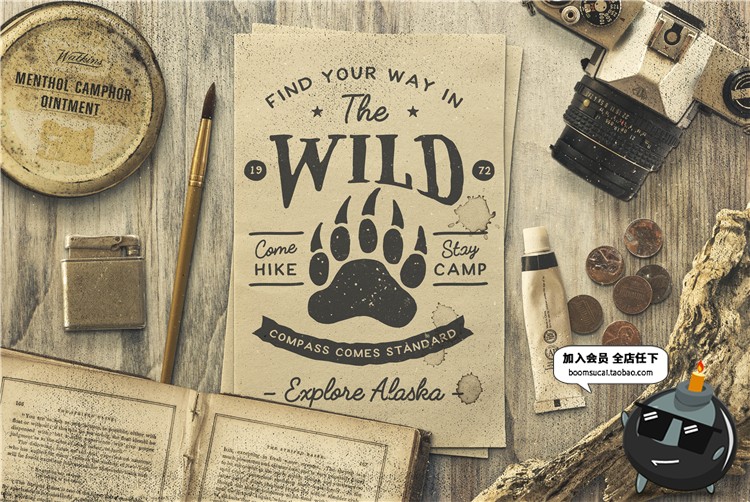 图片[4]-时光怀旧古董场景古老工作桌面物品焦点图元素PSD模板PS设计素材-设计猿