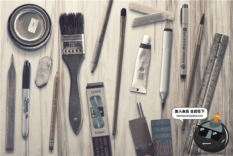 图片[17]-时光怀旧古董场景古老工作桌面物品焦点图元素PSD模板PS设计素材-设计猿