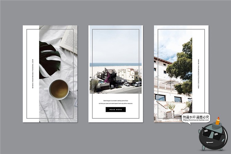 图片[4]-白色极简简约风格故事贴图记录生活海报图文排版PSD模板PS素材-设计猿