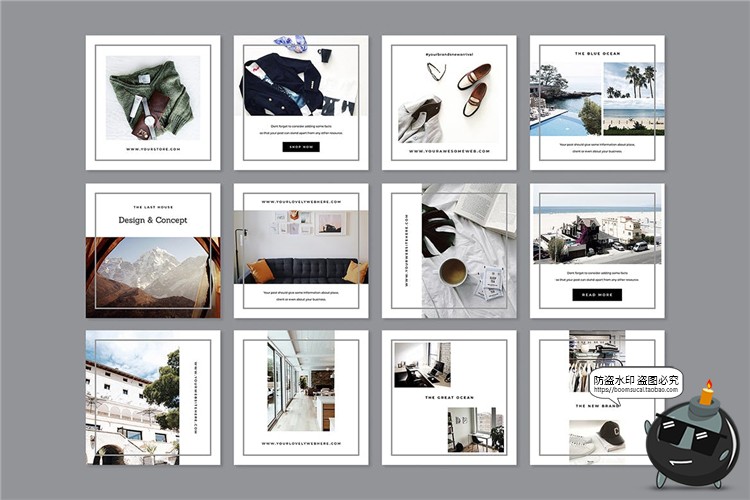 图片[9]-白色极简简约风格故事贴图记录生活海报图文排版PSD模板PS素材-设计猿