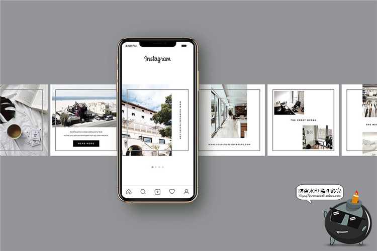 图片[10]-白色极简简约风格故事贴图记录生活海报图文排版PSD模板PS素材-设计猿