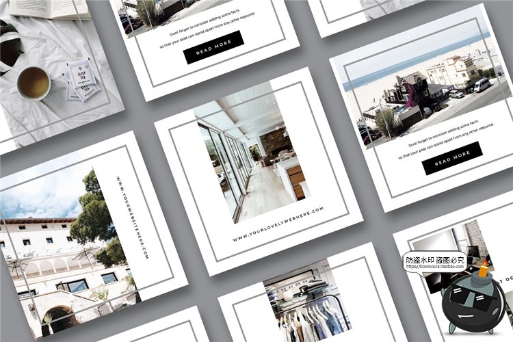 图片[13]-白色极简简约风格故事贴图记录生活海报图文排版PSD模板PS素材-设计猿