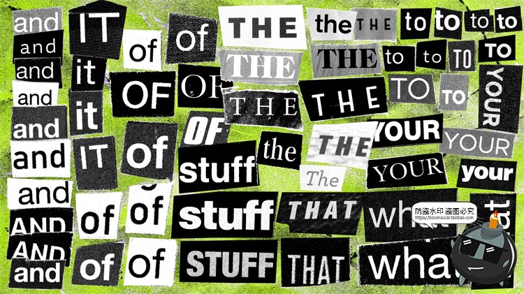 图片[1]-英文字母单词复古组合剪贴画撕裂纸张肌理PNG免抠拼贴元素素材-设计猿