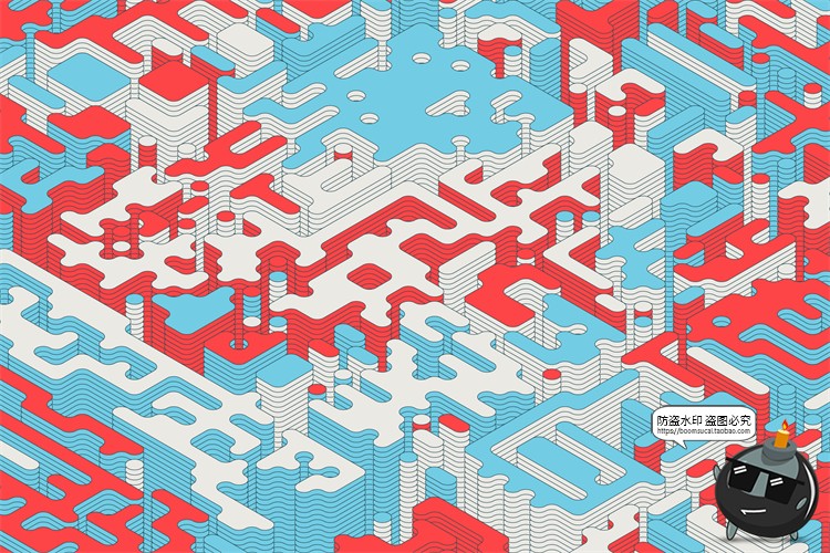 图片[6]-2.5D等距迷宫积木纵横交错复杂斜视角游戏背景AI矢量JPG图片素材-设计猿