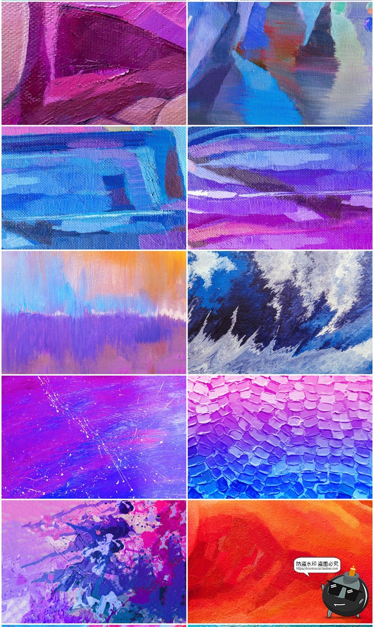 图片[4]-抽象艺术油画颜料混合涂料涂抹扭曲肌理纹理底纹背景JPG图片素材-设计猿