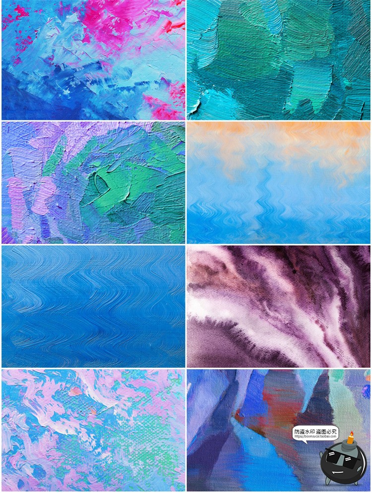 图片[5]-抽象艺术油画颜料混合涂料涂抹扭曲肌理纹理底纹背景JPG图片素材-设计猿