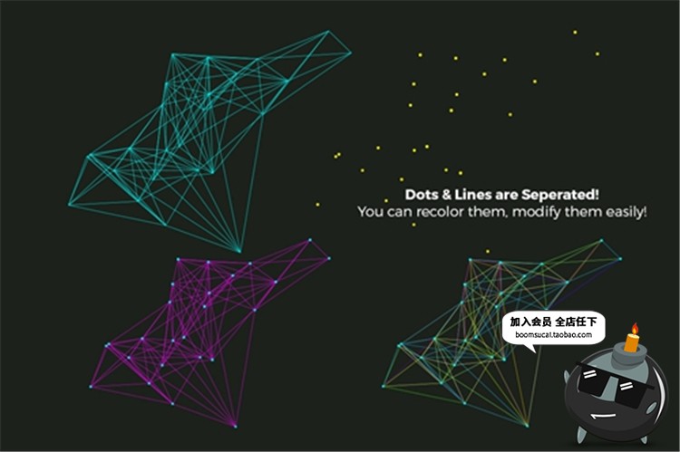 图片[9]-神经元效果网络科幻背景几何多边形线条节点三维空间JPG图片素材-设计猿