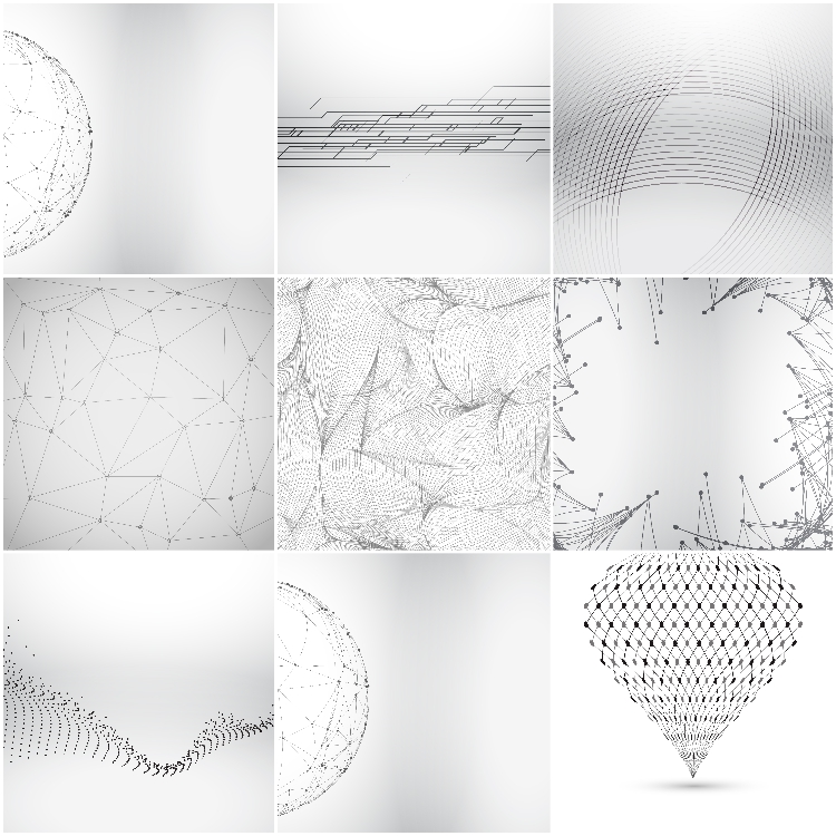 图片[2]-科技感放射状线条几何线稿线描高清背景图片平面设计素材AI矢量图-设计猿