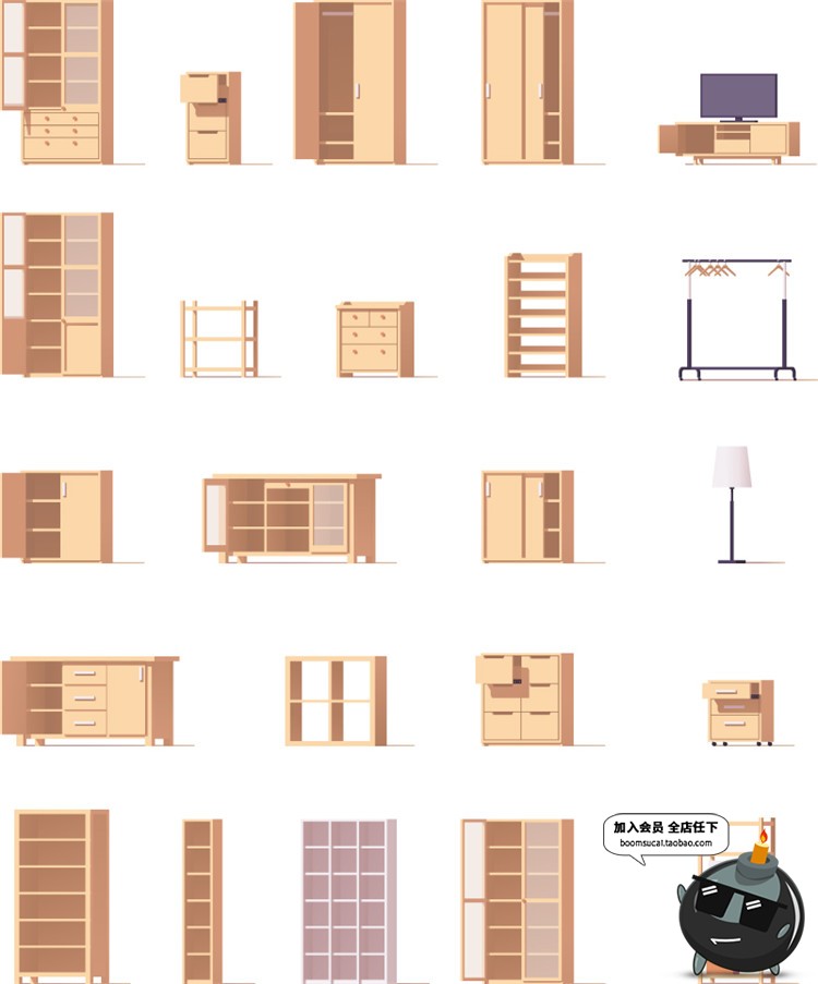 图片[15]-2.5D立体等距建筑场景方块元素图案房屋Ui创意装饰卡通AI矢量素材-设计猿