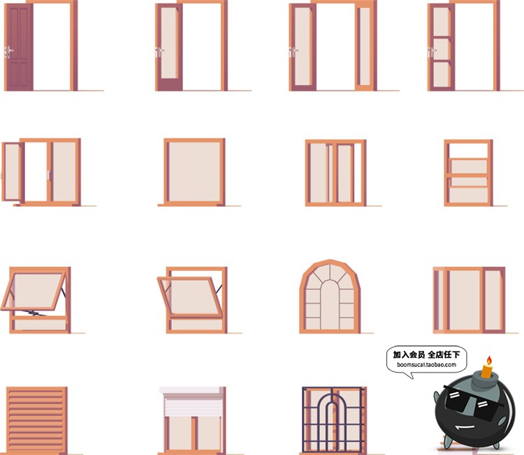 图片[16]-2.5D立体等距建筑场景方块元素图案房屋Ui创意装饰卡通AI矢量素材-设计猿