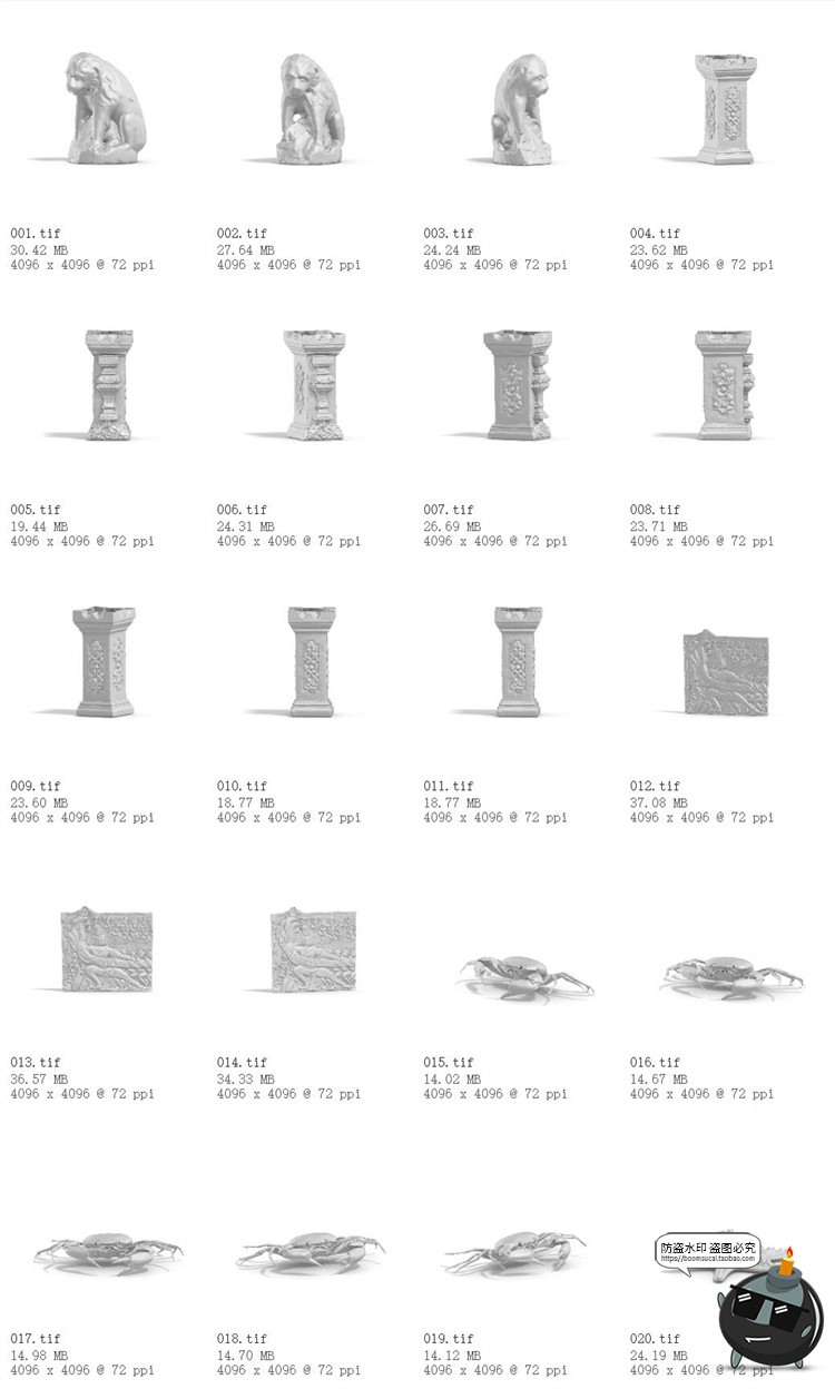 图片[8]-抽象希腊风石膏雕塑半身像摆件石柱装饰元素后期TIF合成PSD素材-设计猿