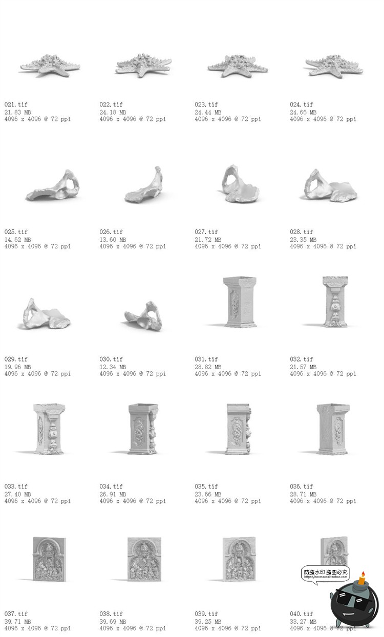 图片[9]-抽象希腊风石膏雕塑半身像摆件石柱装饰元素后期TIF合成PSD素材-设计猿