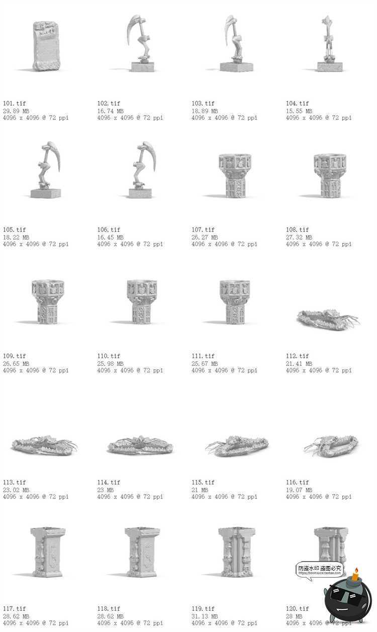 图片[13]-抽象希腊风石膏雕塑半身像摆件石柱装饰元素后期TIF合成PSD素材-设计猿