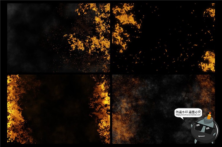 图片[7]-火焰火花火光燃烧火海效果黑底高清JPG图片后期合成叠加PS素材-设计猿