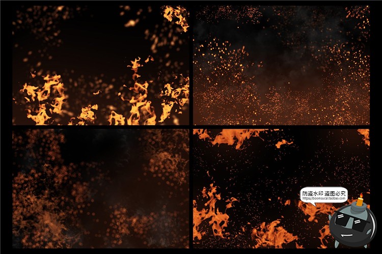 图片[13]-火焰火花火光燃烧火海效果黑底高清JPG图片后期合成叠加PS素材-设计猿