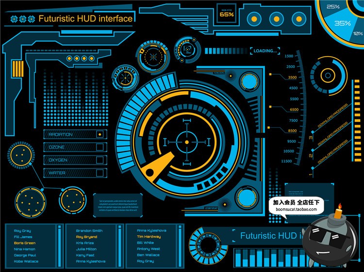 图片[9]-未来现代高科技圆环眼球游戏机械风UI界面显示模板AI矢量设计素材-设计猿