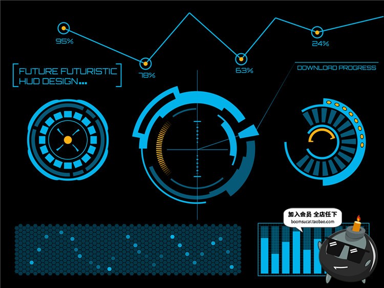 图片[16]-未来现代高科技圆环眼球游戏机械风UI界面显示模板AI矢量设计素材-设计猿