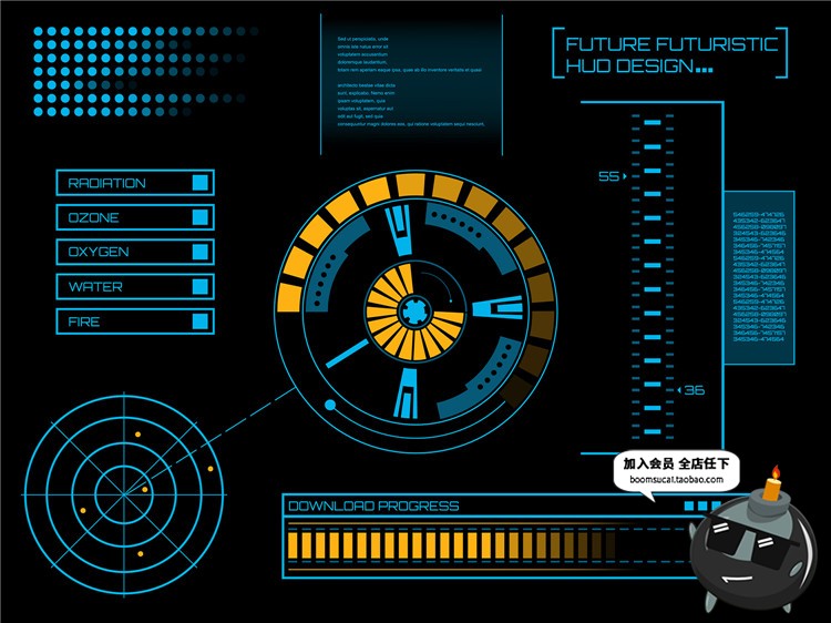 图片[20]-未来现代高科技圆环眼球游戏机械风UI界面显示模板AI矢量设计素材-设计猿