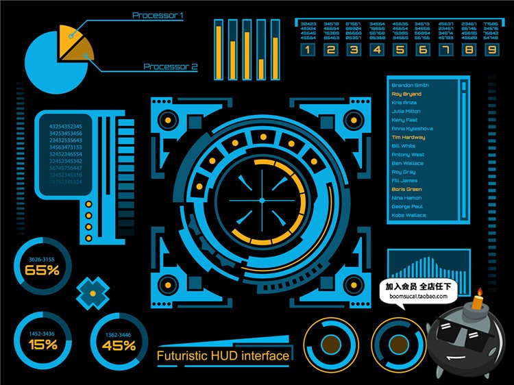 图片[22]-未来现代高科技圆环眼球游戏机械风UI界面显示模板AI矢量设计素材-设计猿