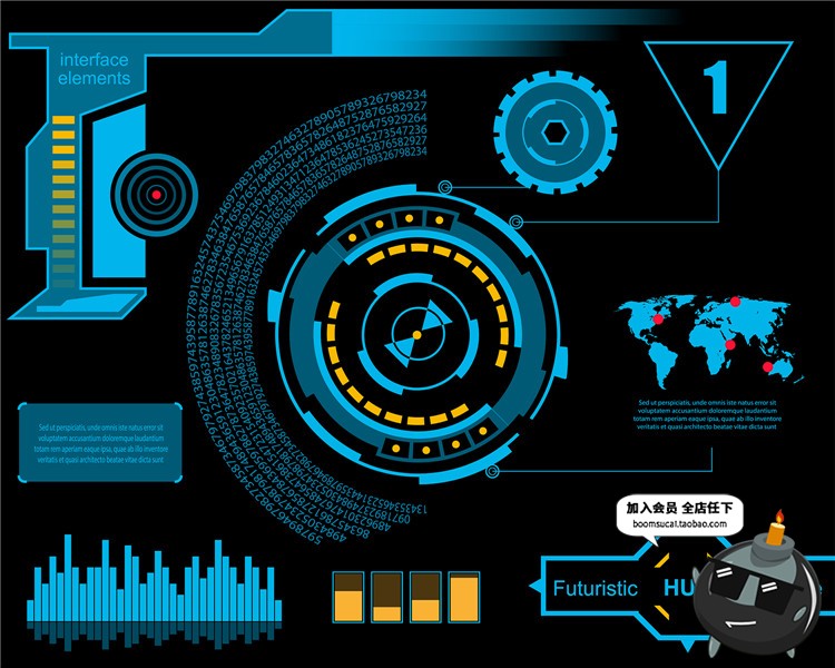 图片[23]-未来现代高科技圆环眼球游戏机械风UI界面显示模板AI矢量设计素材-设计猿