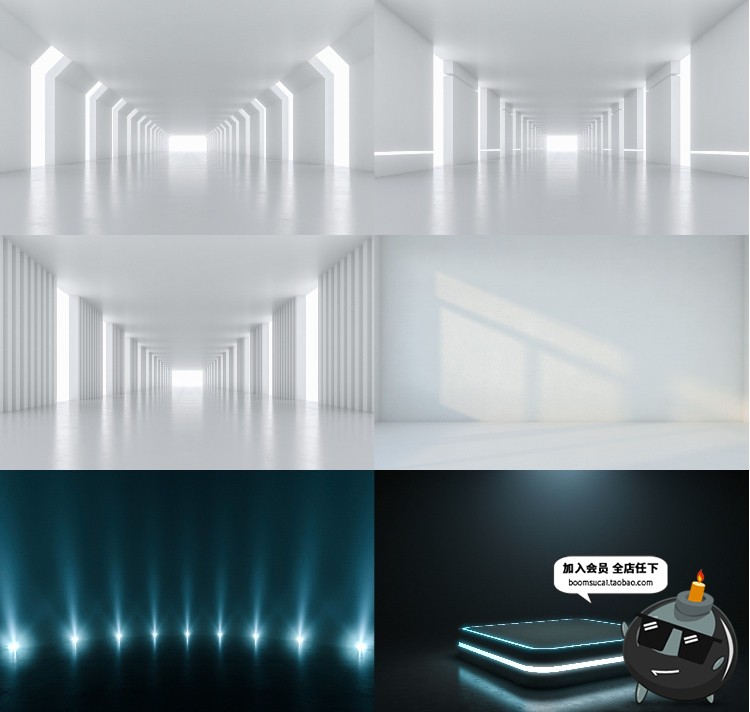 图片[1]-创意未来3D光效空间机械隧道光感艺术舞台背景场景JPG图片素材-设计猿