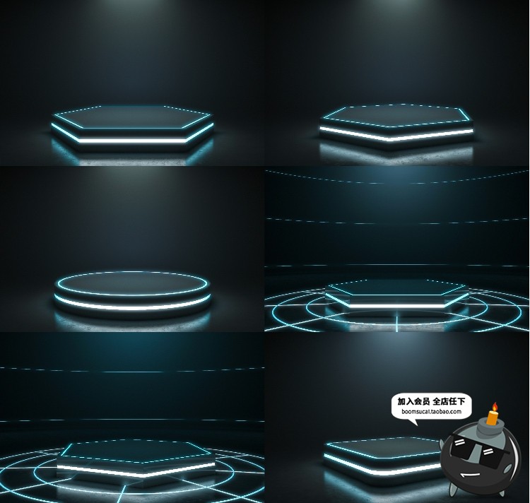 图片[4]-创意未来3D光效空间机械隧道光感艺术舞台背景场景JPG图片素材-设计猿